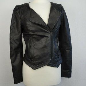 Trouve Size Small 100% Leather Moto Jacket Asymmetrical Full Zip